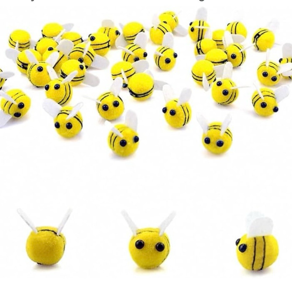 SaktopDeco 30 PCS Wool Felt Bees Felt for Crafts Mini Bee Plush Decor for Baby